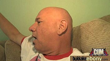Ebony in a huge bukkake 9