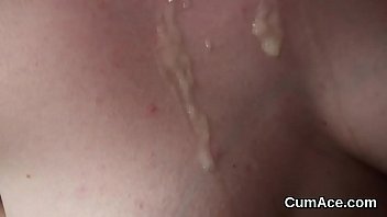 Flirty model gets sperm load on her face swallowing all the ejaculate