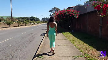 Latina fitness babe flashes in public then gets fucked hard at home – naomi rides trevor 'til he cums