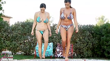 Watch out titty lovers big boobed skirt chaser jelena jensen plays with busty sensual jane's big tits in this pussy licking lesbian flick in the pool full video & jelena live