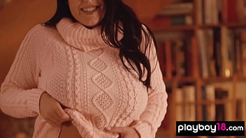 All natural brunette cougar stripping to show her huge boobs All natural brunette cougar stripping to show her huge boobs