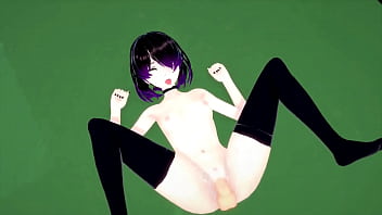 Pale sexy anime emo bitch cums four times and takes a big facial hentai anime