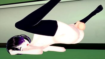 Pale sexy anime emo bitch cums four times and takes a big facial hentai anime