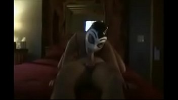 Latex mask blowjob