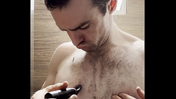 I trim my sweaty hairy armpits chest and arms after the gym to prepare for a photoshoot next week behind the scenes