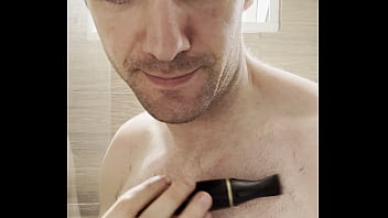 I trim my sweaty hairy armpits chest and arms after the gym to prepare for a photoshoot next week behind the scenes