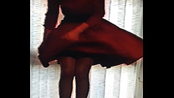 Dressed in red pleasing her boyfriend