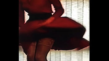 Dressed in red pleasing her boyfriend