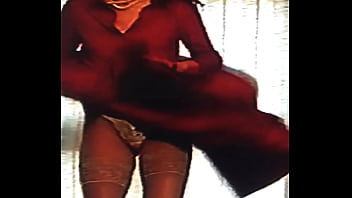 Dressed in red pleasing her boyfriend