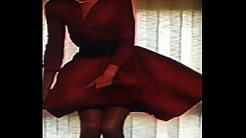 Dressed in red pleasing her boyfriend