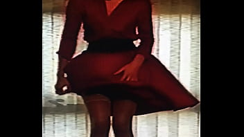 Dressed in red pleasing her boyfriend