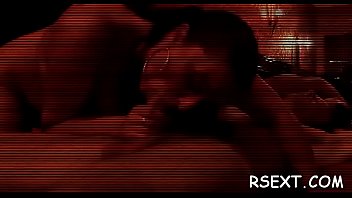 Gal gives blow and handjob