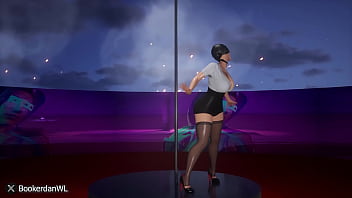 Stripper rides pole