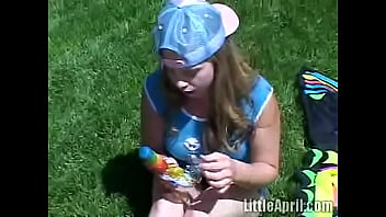 Popsicle for little april is her favorite sex toy