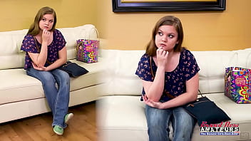 Big titted coed lauren sucks a cock to get her wet pussy fucked and jizzed