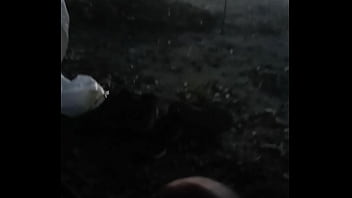 Camping caught stroking