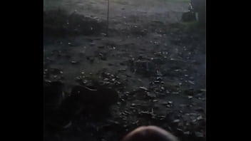 Camping caught stroking