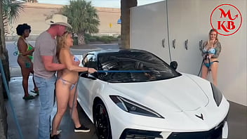 Blowjobs & fucking at the carwash with kora bell angel minx & duchess coco