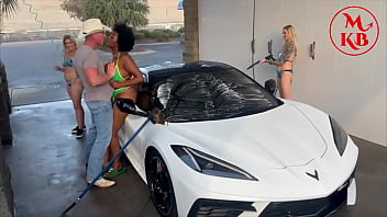 Blowjobs & fucking at the carwash with kora bell angel minx & duchess coco