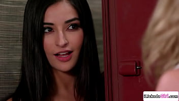 Lesbian milf serene siren caught teen emily willis stealing lingerie for the promised to do anything in exchange even licking her pussy