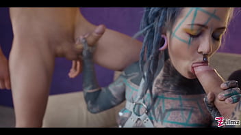 Double anal penetration for heavily tattooed anuskatzz sloppy bj atm and big anal gapes