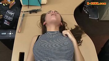 Pretty babe pounded by horny pawn man