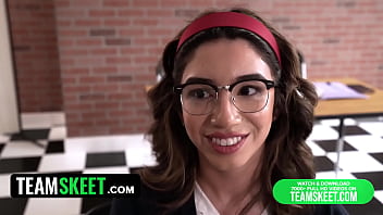 Teamskeet cute new girl nikki nicole has 3some with her team leader camilla