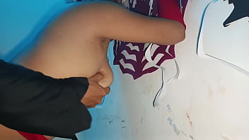 The innocent model is uncomfortable because she was told it was a modeling session and ended up making a halloween porn video