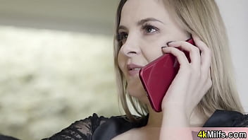 Toyboy feeding a big boobed blonde milfs hungry pussy