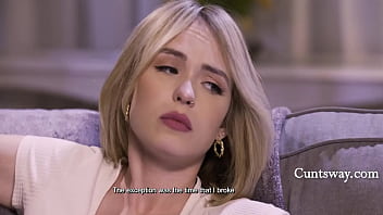 Caught desperate pillow humper and lent her a hand and a pussy