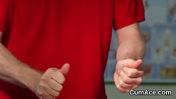 Exciting kitten loves a throat sucking and good deal of load on her face