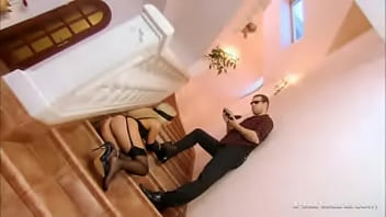 Blindfolded cindy dollar and kathy sweet staircase fuck