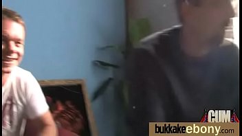 Naughty black wife gang banged by white friends 7