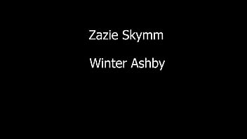 Zazie and winter slow motion scissoring