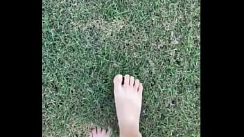 Feet on the grass with nails if you want more