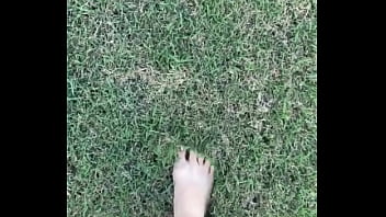 Feet on the grass with nails if you want more