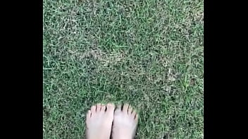Feet on the grass with nails if you want more
