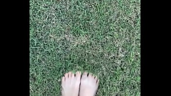 Feet on the grass with nails if you want more