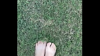Feet on the grass with nails if you want more