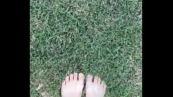 Feet on the grass with nails if you want more