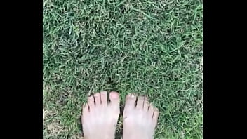 Feet on the grass with nails if you want more