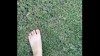 Feet on the grass with nails if you want more