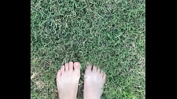 Feet on the grass with nails if you want more