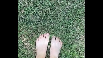 Feet on the grass with nails if you want more