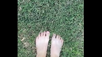 Feet on the grass with nails if you want more