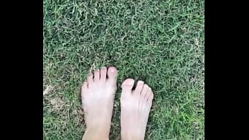 Feet on the grass with nails if you want more