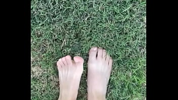 Feet on the grass with nails if you want more
