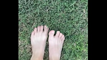 Feet on the grass with nails if you want more