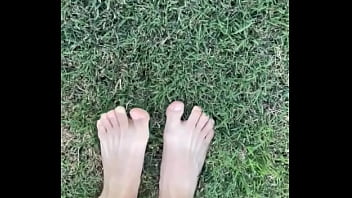 Feet on the grass with nails if you want more