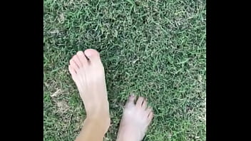 Feet on the grass with nails if you want more